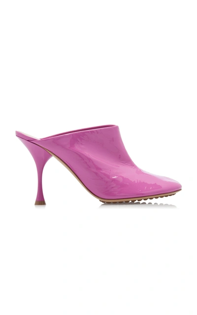 Shop Bottega Veneta Supergloss Leather Mules In Pink