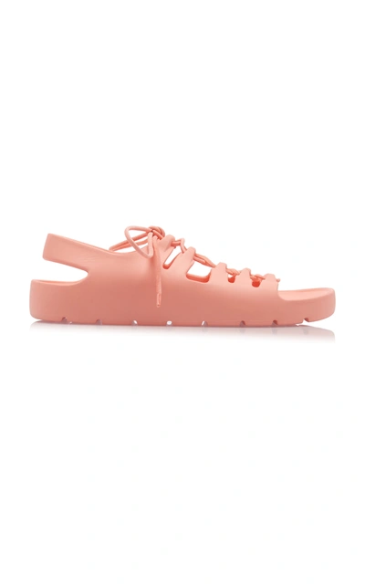 Shop Bottega Veneta Jelly Lace-up Sandals In Pink