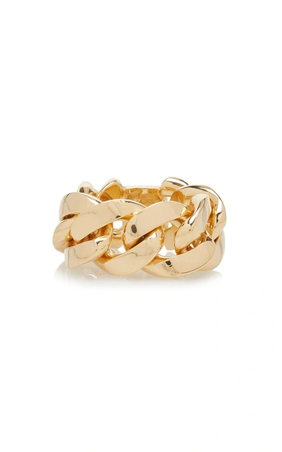 Shop Bottega Veneta Women's 18k Gold-plated Chain Ring