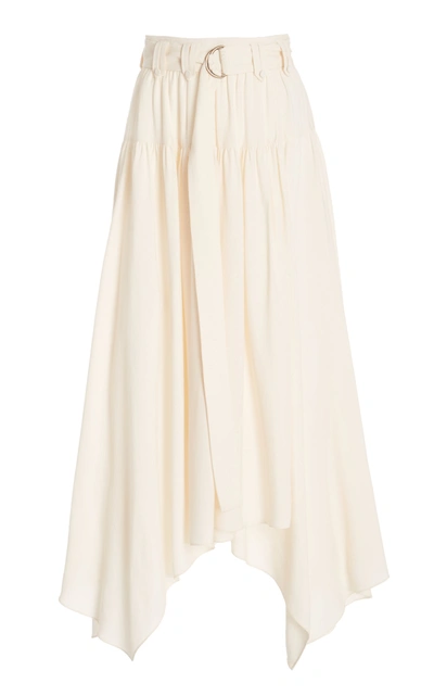 Shop Ulla Johnson Women's Vida Belted Chiffon Handkerchief Skirt In White
