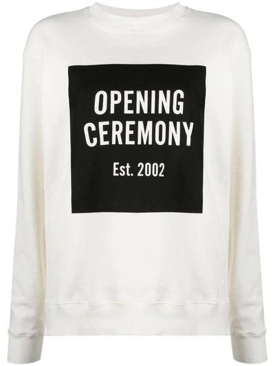 Shop Opening Ceremony Box-logo Sweatshirt In White