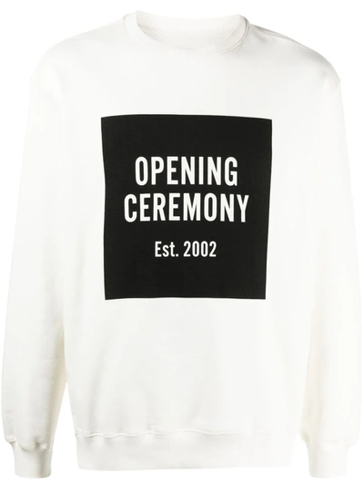 Shop Opening Ceremony Box-logo Sweatshirt In White