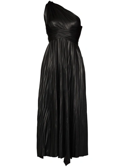 Shop Maria Lucia Hohan Kyndall One-shoulder Long Dress In Black