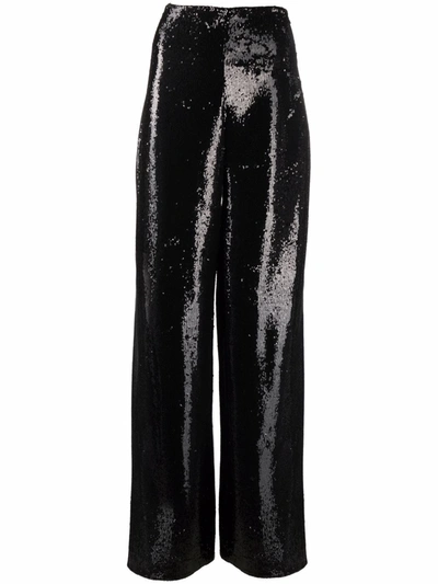 Shop Philipp Plein Embellished Wide-leg Trousers In Black