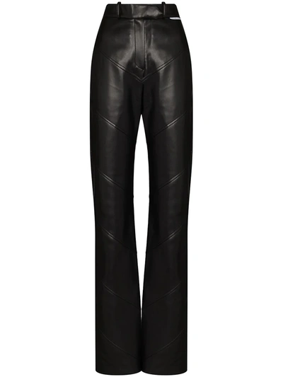 Shop Aleksandre Akhalkatsishvili High-waisted Artificial Leather Trousers In Black