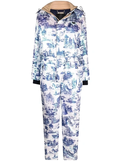 Shop Philipp Plein Graphic-print Ski Jumpsuit In White