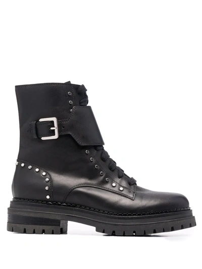 Shop Sergio Rossi Sr Alyssa Leather Boots In Black