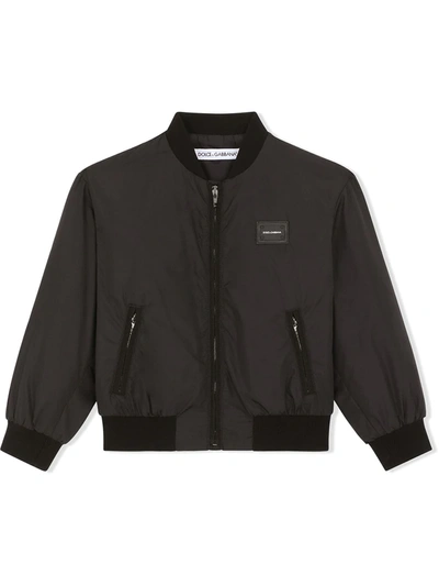 Shop Dolce & Gabbana Logo-tag Bomber Jacket In Black