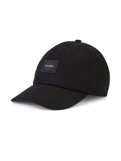 Dolce & Gabbana Logo-patch Stretch-cotton Cap In Black