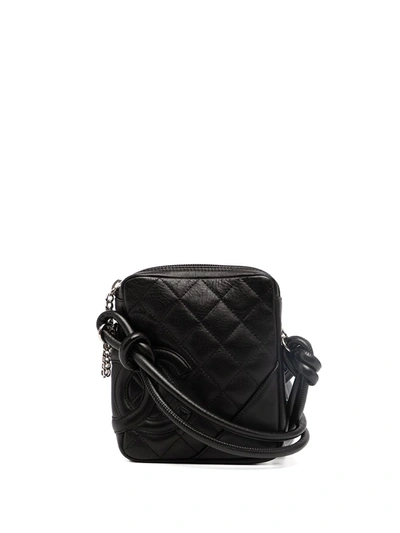 Pre-owned Chanel 2003 Cambon Diamond-quilted Cc Stitch Crossbody Bag In Black