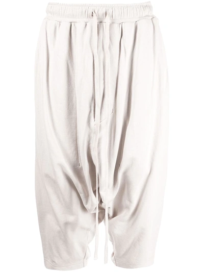 Shop Julius Drawstring Drop-crotch Trousers In White