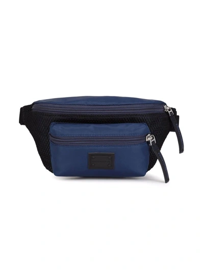 Shop Dolce & Gabbana Contrast-panel Belt Bag In Blue