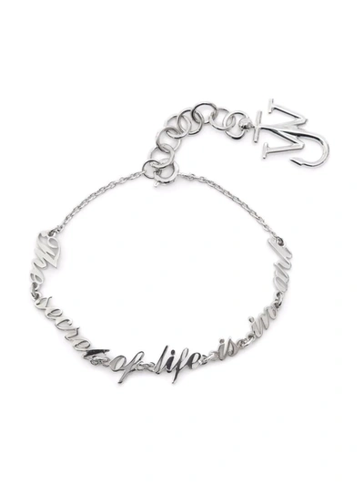 Shop Jw Anderson Oscar Wilde Capsule Quote-charm Bracelet In Silver