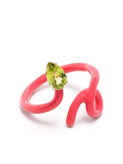 Shop Bea Bongiasca Baby Vine Tendril Periot Ring In Pink