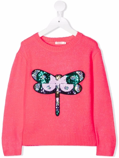 Shop Billieblush Sequined Knitted Jumper In Pink