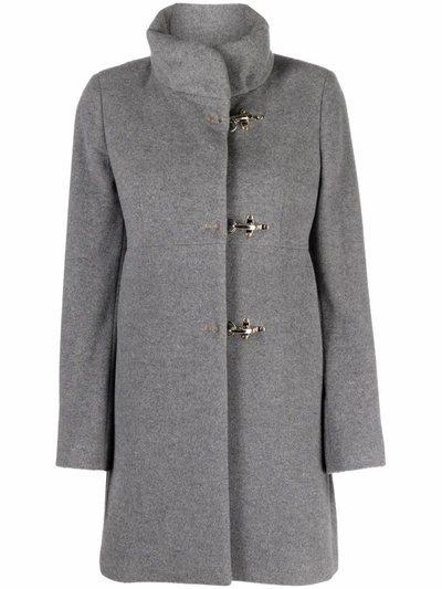 Shop Fay Virginia Hook-fastened Coat In Grey
