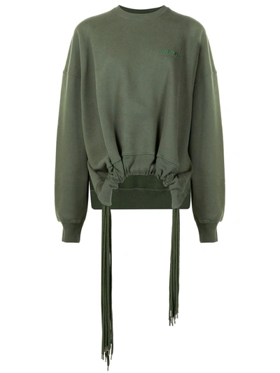 Ambush Oversized Sweatshirt With Multi Drawstring In Green