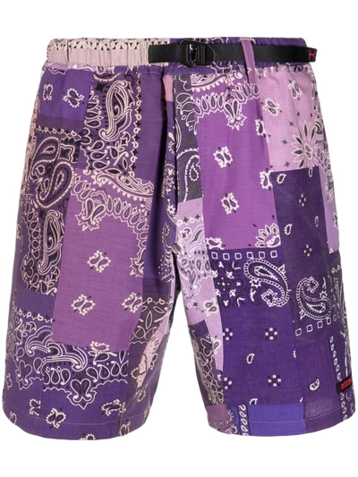 Shop Readymade Patchwork Paisley Shorts In Purple
