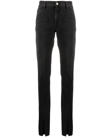 Shop Attico Slit-detail Skinny Jeans In Black