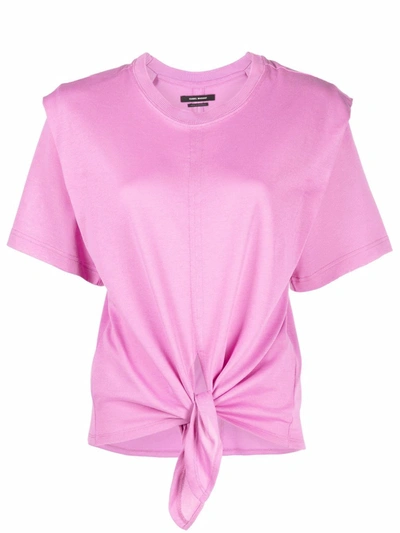 Shop Isabel Marant Zelikia Tie-front T-shirt In Pink