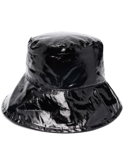 Shop Isabel Marant Loiena High-shine Bucket Hat In Black