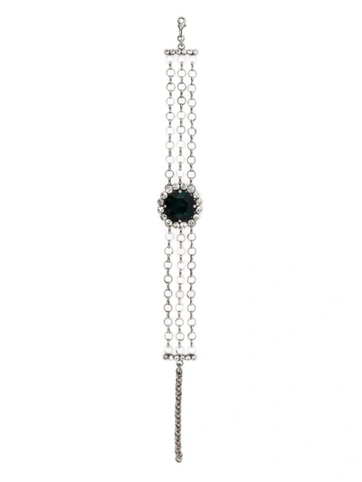 Shop Alessandra Rich Crystal-embellished Choker Necklace In Metallic
