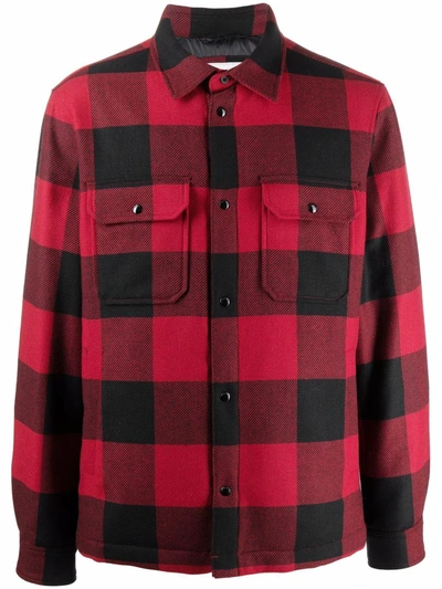 Shop Woolrich Plaid-check Padded Jacket In Red