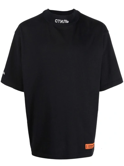 Shop Heron Preston Logo-patch T-shirt In Black