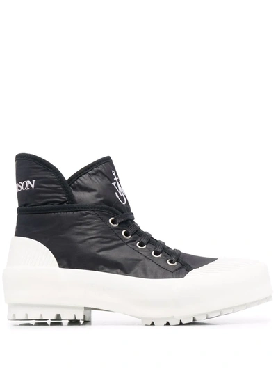 Shop Jw Anderson High-top Two-tone Sneakers In Black