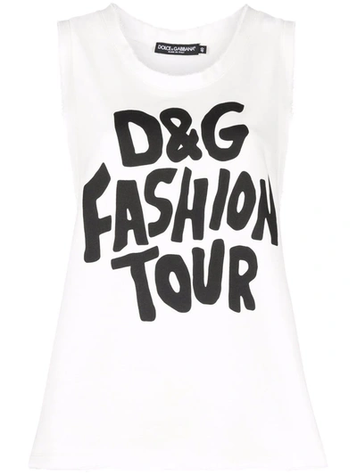 Shop Dolce & Gabbana D&g Fashion Tour Tank Top In White