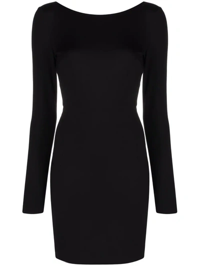 Shop Dolce & Gabbana Milano Open-back Fitted Dress In Black