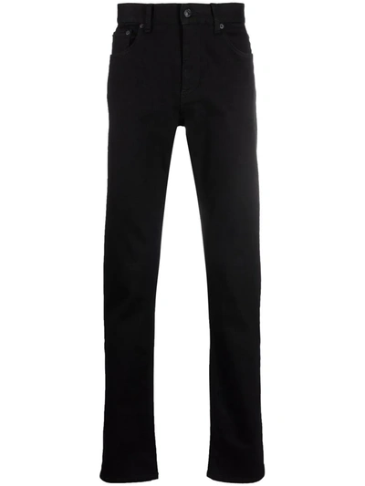 Shop Ermenegildo Zegna Mid-rise Slim-cut Jeans In Black