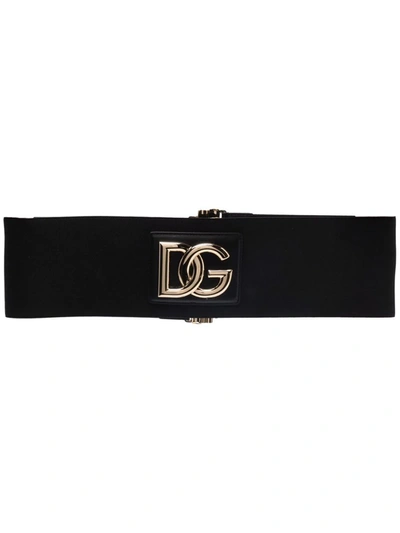 Shop Dolce & Gabbana Logo-buckle Belt In Black