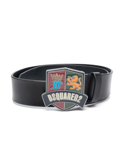 Shop Dsquared2 Logo-buckle Leather Belt In Black