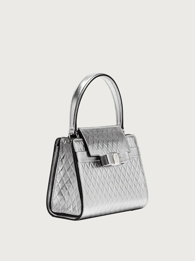 Shop Ferragamo Vara Bow Handbag (s) In Silver