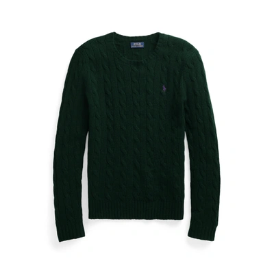Shop Ralph Lauren Cable-knit Cashmere Sweater In Hunter Green