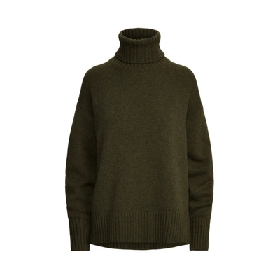 Shop Ralph Lauren Wool-blend Turtleneck Sweater In Loden Heather