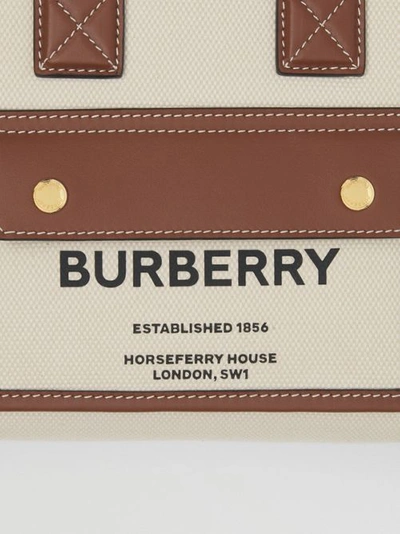 Shop Burberry Mini Freya Tote In Natural/tan