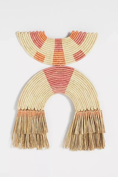 Shop All Across Africa Tasseled Papyrus Wall Hanging In Orange