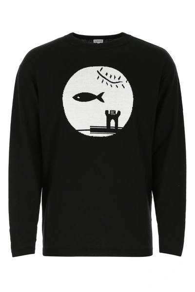 Shop Loewe Black Wool Sweater Black  Uomo Xl