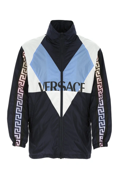 Shop Versace Multicolor Nylon Jacket Multicoloured  Uomo 50