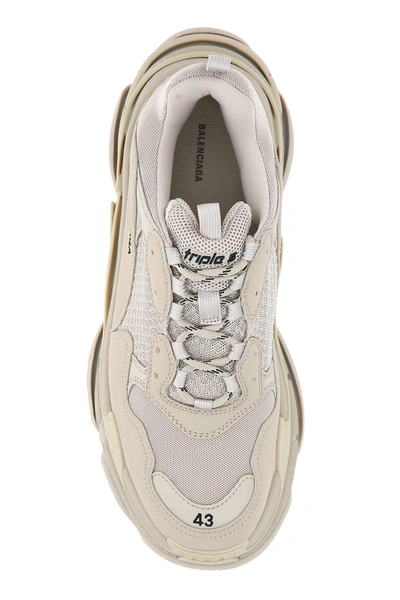 Shop Balenciaga Sand Mesh And Synthetic Leather Triple S Sneakers Beige  Uomo 41