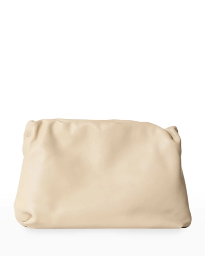 Shop The Row Bourse Large Lambskin Clutch Bag In Oypld Oyster Pld