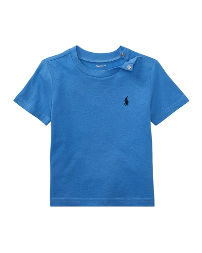 Shop Ralph Lauren Boy's Cotton Jersey Crewneck Tee In Blue