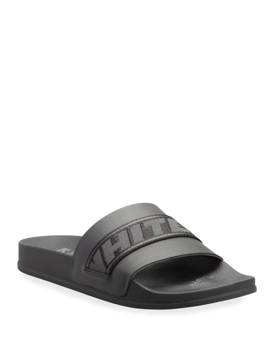 Shop Off-white Men's Logo Industrial Belt Pool Slides, Black