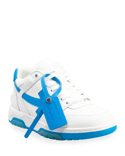 Shop Off-white Men's Out Of Office Arrow Trainer Sneakers In White / Blue