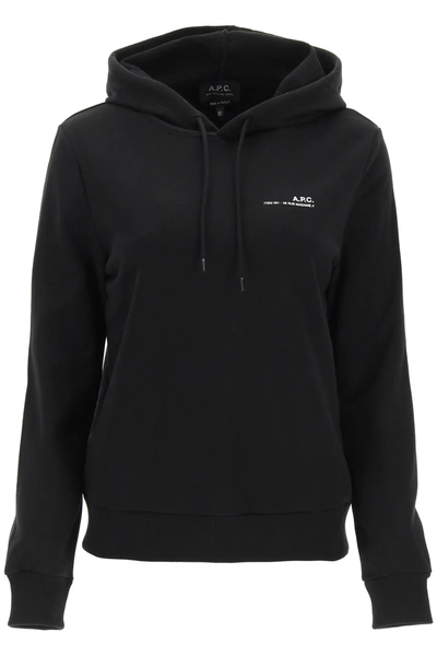 Shop Apc Item 001 Hoodie With Logo Print In Black (black)