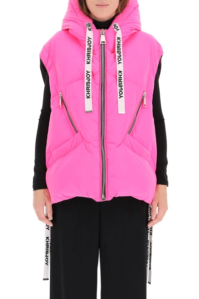 Shop Khrisjoy Reflective Padded Vest In Reflective Pink (fuchsia)