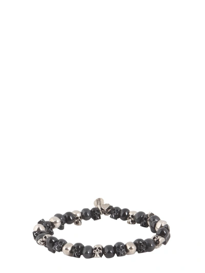 Shop Alexander Mcqueen Brass Bracelet In Antracite