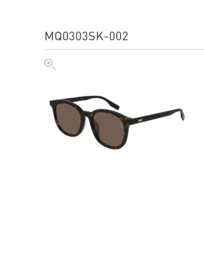 Shop Alexander Mcqueen Mq0303sk Havana Sunglasses